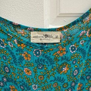 Natural Life Women's Floral jumpsuit - Zoe wide leg jumpsuit - Teal and Orange